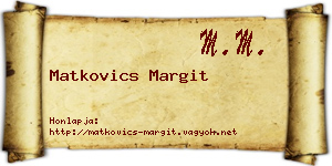 Matkovics Margit névjegykártya