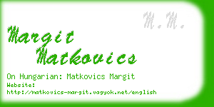 margit matkovics business card